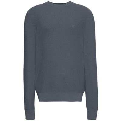 Calvin Klein - Jersey Hombre de algodón texturizado con cuello redondo. Gris oscuro M Calvin Klein - Jersey Hombre de algodón texturizado con cuello redondo. Gris oscuro M