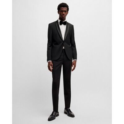HUGO - Pantalones extra slim fit de mezcla de lana elástica Hombre. Negro 44 HUGO - Pantalones extra slim fit de mezcla de lana elástica Hombre. Negro 44