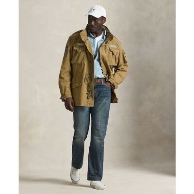 Ralph Lauren - Parka de hombre de algodón con parches tallas grandes. Marrón 4XL Ralph Lauren - Parka de hombre de algodón con parches tallas grandes. Marrón 4XL