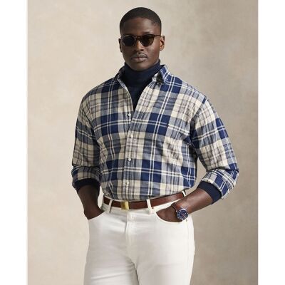 Ralph Lauren - Camisa de hombre de Oxford Classic fit tallas grandes. Azul/Beige 4XL Ralph Lauren - Camisa de hombre de Oxford Classic fit tallas grandes. Azul/Beige 4XL