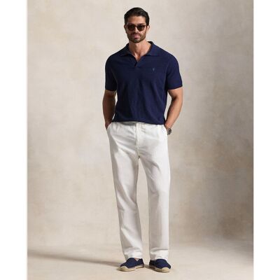 Ralph Lauren - Pantalón chino de hombre de lino y algodón tallas grandes. Blanco 58 - Largo 34 Ralph Lauren - Pantalón chino de hombre de lino y algodón tallas grandes. Blanco 58 - Largo 34