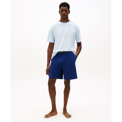 Tommy Hilfiger - Set pijama camiseta manga corta y pantalones cortos de punto de hombre. Azul M Tommy Hilfiger - Set pijama camiseta manga corta y pantalones cortos de punto de hombre. Azul M