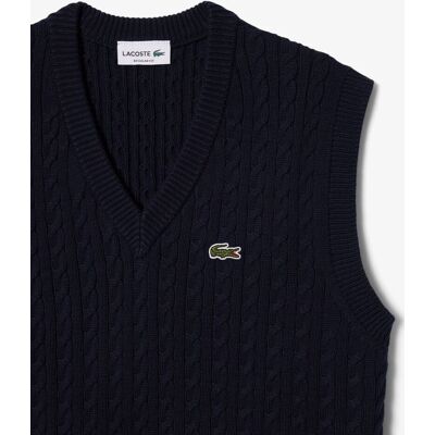 Lacoste - Chaleco de hombre de punto con motivo de ochos. Negro L Lacoste - Chaleco de hombre de punto con motivo de ochos. Negro L