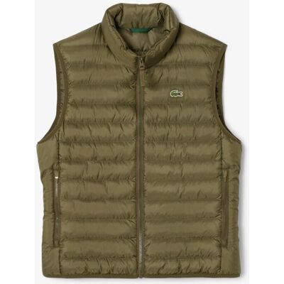 Lacoste - Chaleco de abrigo de hombre acolchado hidrófugo. Verde militar S Lacoste - Chaleco de abrigo de hombre acolchado hidrófugo. Verde militar S