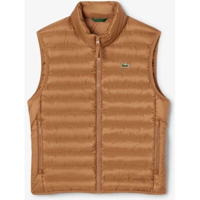 Lacoste - Chaleco de abrigo de hombre acolchado hidrófugo. Marrón claro M Lacoste - Chaleco de abrigo de hombre acolchado hidrófugo. Marrón claro M