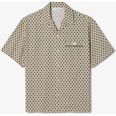 Lacoste - Camisa de hombre de manga corta de corte holgado. Beige M Lacoste - Camisa de hombre de manga corta de corte holgado. Beige M