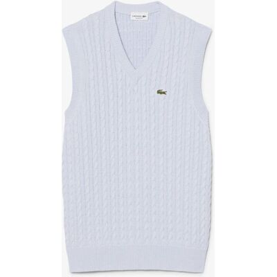 Lacoste - Chaleco de hombre de punto con motivo de ochos. Azul claro 3XL Lacoste - Chaleco de hombre de punto con motivo de ochos. Azul claro 3XL