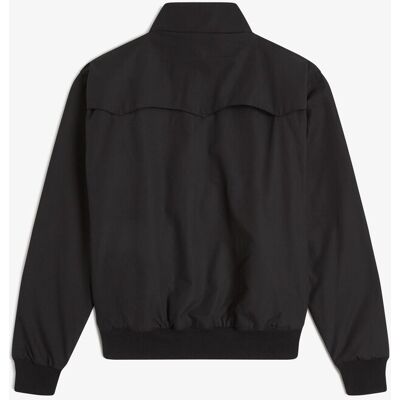 Fred Perry - Cazadora bómber de hombre Harrington con cuello alto y cremallera. Negro L Fred Perry - Cazadora bómber de hombre Harrington con cuello alto y cremallera. Negro L