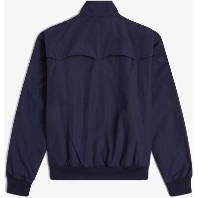 Fred Perry - Cazadora bómber de hombre Harrington con cuello alto y cremallera. Azul marino M Fred Perry - Cazadora bómber de hombre Harrington con cuello alto y cremallera. Azul marino M