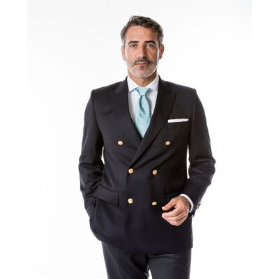 Wickett Jones - Americana de hombre regular lisa en azul oscuro. Azul marino 56 Wickett Jones - Americana de hombre regular lisa en azul oscuro. Azul marino 56