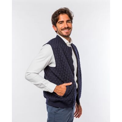 Wickett Jones - Chaleco de hombre en azul oscuro. Azul marino L Wickett Jones - Chaleco de hombre en azul oscuro. Azul marino L