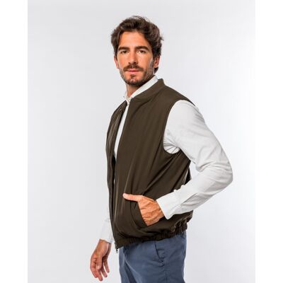 Wickett Jones - Chaleco de hombre 100% algodón en verde. Verde L Wickett Jones - Chaleco de hombre 100% algodón en verde. Verde L