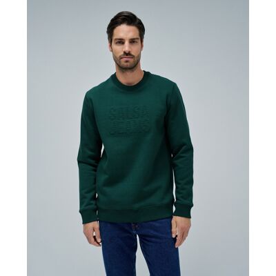 Salsa Jeans - Sudadera de hombre con logo. Verde oscuro S Salsa Jeans - Sudadera de hombre con logo. Verde oscuro S