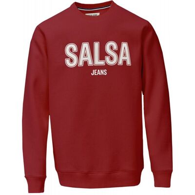 Salsa Jeans - Sudadera de hombre con logo. Rojo L Salsa Jeans - Sudadera de hombre con logo. Rojo L