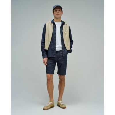 Salsa Jeans - Pantalones cortos de hombre de lino ajuste regular. Azul 36 Salsa Jeans - Pantalones cortos de hombre de lino ajuste regular. Azul 36