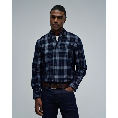 Salsa Jeans - Camisa de hombre de bombazina. Azul / Blanco XXL Salsa Jeans - Camisa de hombre de bombazina. Azul / Blanco XXL
