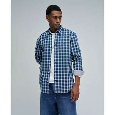 Salsa Jeans - Camisa de hombre con estampado de cuadros. Azul marino XL Salsa Jeans - Camisa de hombre con estampado de cuadros. Azul marino XL