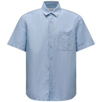 Salsa Jeans - Camisa con lino de hombre. Azul L Salsa Jeans - Camisa con lino de hombre. Azul L