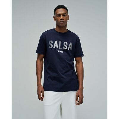 Salsa Jeans - Camiseta con branding slim fit de hombre. Azul marino S Salsa Jeans - Camiseta con branding slim fit de hombre. Azul marino S