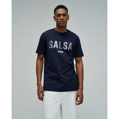 Salsa Jeans - Camiseta con branding slim fit de hombre. Azul marino L Salsa Jeans - Camiseta con branding slim fit de hombre. Azul marino L