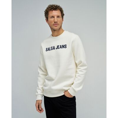 Salsa Jeans - Sudadera de hombre con branding. Natural L Salsa Jeans - Sudadera de hombre con branding. Natural L