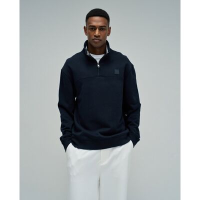 Salsa Jeans - Sudadera sin capucha con medio cierre de hombre. Azul oscuro L Salsa Jeans - Sudadera sin capucha con medio cierre de hombre. Azul oscuro L