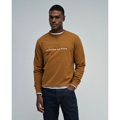 Salsa Jeans - Sudadera sin capucha de hombre con branding. Camel L Salsa Jeans - Sudadera sin capucha de hombre con branding. Camel L