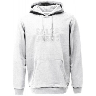 Salsa Jeans - Sudadera de hombre con capucha con branding. Blanco L Salsa Jeans - Sudadera de hombre con capucha con branding. Blanco L