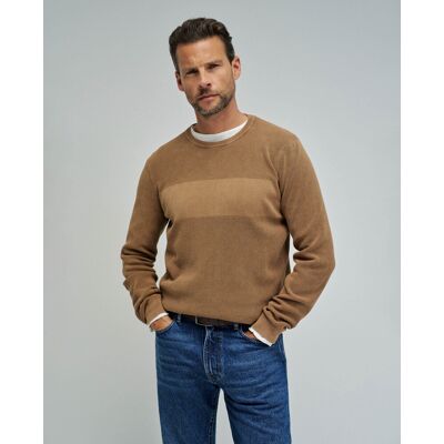 Salsa Jeans - Sudadera de punto de hombre con textura. Marrón claro L Salsa Jeans - Sudadera de punto de hombre con textura. Marrón claro L
