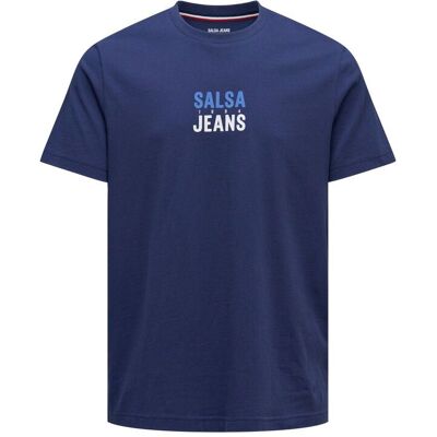 Salsa Jeans - Camiseta de hombre con branding slim fit. Azul XXL Salsa Jeans - Camiseta de hombre con branding slim fit. Azul XXL