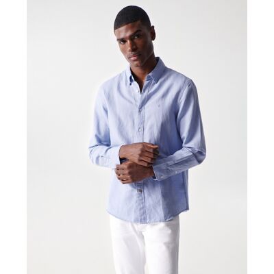 Salsa Jeans - Camisa de hombre con mezcla de lino. Azul claro S Salsa Jeans - Camisa de hombre con mezcla de lino. Azul claro S
