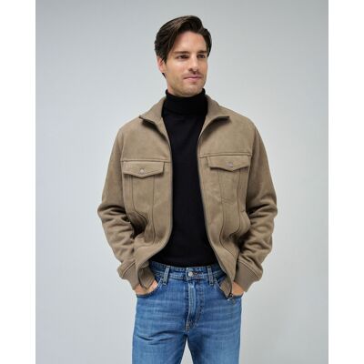 Salsa Jeans - Chaqueta de hombre bomber de ante. Marrón L Salsa Jeans - Chaqueta de hombre bomber de ante. Marrón L