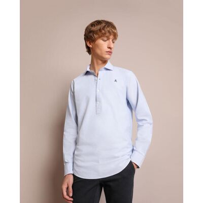 Scalpers - Camisa de hombre regular fit lisa. Azul claro XXL Scalpers - Camisa de hombre regular fit lisa. Azul claro XXL