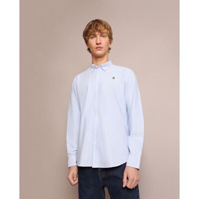 Scalpers - Camisa Oxford de hombre regular fit lisa. Azul claro M Scalpers - Camisa Oxford de hombre regular fit lisa. Azul claro M