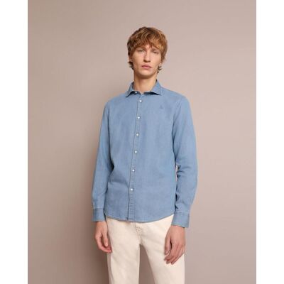 Scalpers - Camisa vaquera de hombre slim fit lisa. Azul claro XL Scalpers - Camisa vaquera de hombre slim fit lisa. Azul claro XL