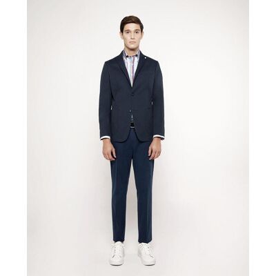 Mirto - Pantalón de hombre casual y regular fit de algodón. Azul marino 44 Mirto - Pantalón de hombre casual y regular fit de algodón. Azul marino 44