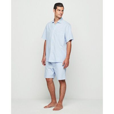 Mirto - Pijama de hombre corto de algodón rayas azul. Azul L Mirto - Pijama de hombre corto de algodón rayas azul. Azul L