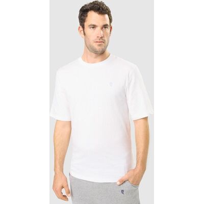 El Búho Nocturno - Camiseta de pijama corta de hombre de punto color blanco. Blanco 3XL El Búho Nocturno - Camiseta de pijama corta de hombre de punto color blanco. Blanco 3XL
