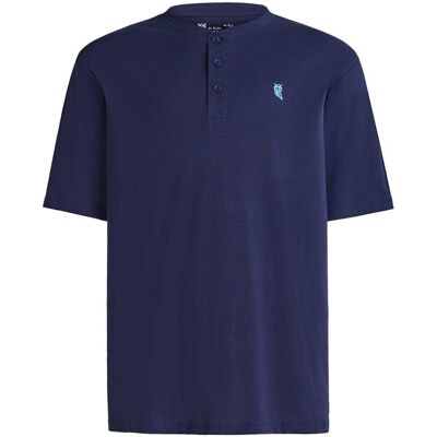 El Búho Nocturno - Camiseta de pijama corta de hombre de punto color azul. Azul marino L El Búho Nocturno - Camiseta de pijama corta de hombre de punto color azul. Azul marino L