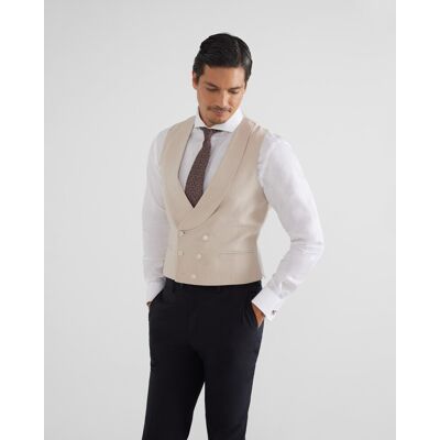 Silbon - Chaleco de traje ceremonia de hombre classic con cuello redondo. Beige 56 Silbon - Chaleco de traje ceremonia de hombre classic con cuello redondo. Beige 56