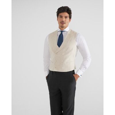 Silbon - Chaleco de traje ceremonia de hombre liso. Beige 48 Silbon - Chaleco de traje ceremonia de hombre liso. Beige 48