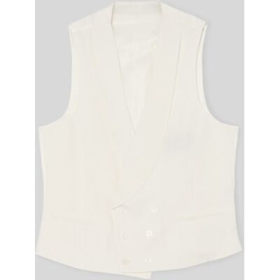 Silbon - Chaleco de traje ceremonia cuello redondo de hombre liso. Blanco roto 46 Silbon - Chaleco de traje ceremonia cuello redondo de hombre liso. Blanco roto 46