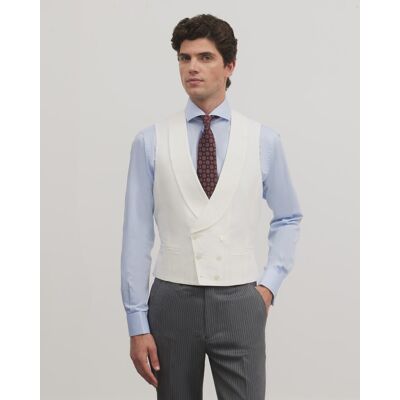 Silbon - Chaleco de traje ceremonia cuello redondo de hombre liso. Blanco roto 58 Silbon - Chaleco de traje ceremonia cuello redondo de hombre liso. Blanco roto 58