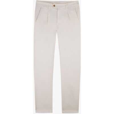 Scalpers - Chino de hombre slim fit con pinzas. Blanco 38 Scalpers - Chino de hombre slim fit con pinzas. Blanco 38
