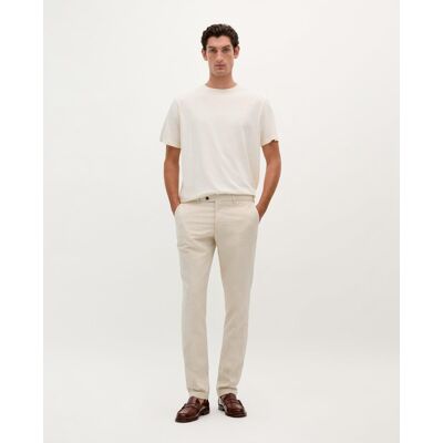 Scalpers - Pantalones chinos de hombre regular fit con bolsillos. Beige / Blanco 46 Scalpers - Pantalones chinos de hombre regular fit con bolsillos. Beige / Blanco 46