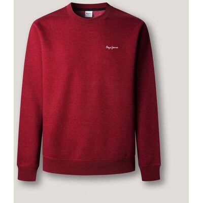 Pepe Jeans - Sudadera de hombre cuello redondo fit regular. Rojo XXL Pepe Jeans - Sudadera de hombre cuello redondo fit regular. Rojo XXL