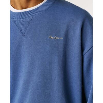 Pepe Jeans - Sudadera de hombre con cuello redondo con logo. Azul XL Pepe Jeans - Sudadera de hombre con cuello redondo con logo. Azul XL