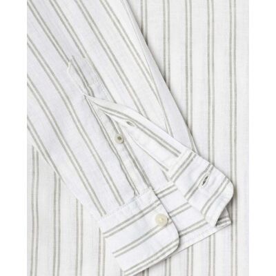 Pepe Jeans - Camisa rayas fit regular de lino. Blanco XXL Pepe Jeans - Camisa rayas fit regular de lino. Blanco XXL