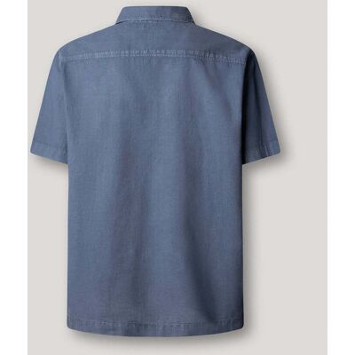 Pepe Jeans - Camisa de lino cuello cubano. Azul M Pepe Jeans - Camisa de lino cuello cubano. Azul M