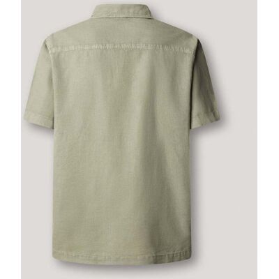 Pepe Jeans - Camisa de lino cuello cubano. Verde XL Pepe Jeans - Camisa de lino cuello cubano. Verde XL